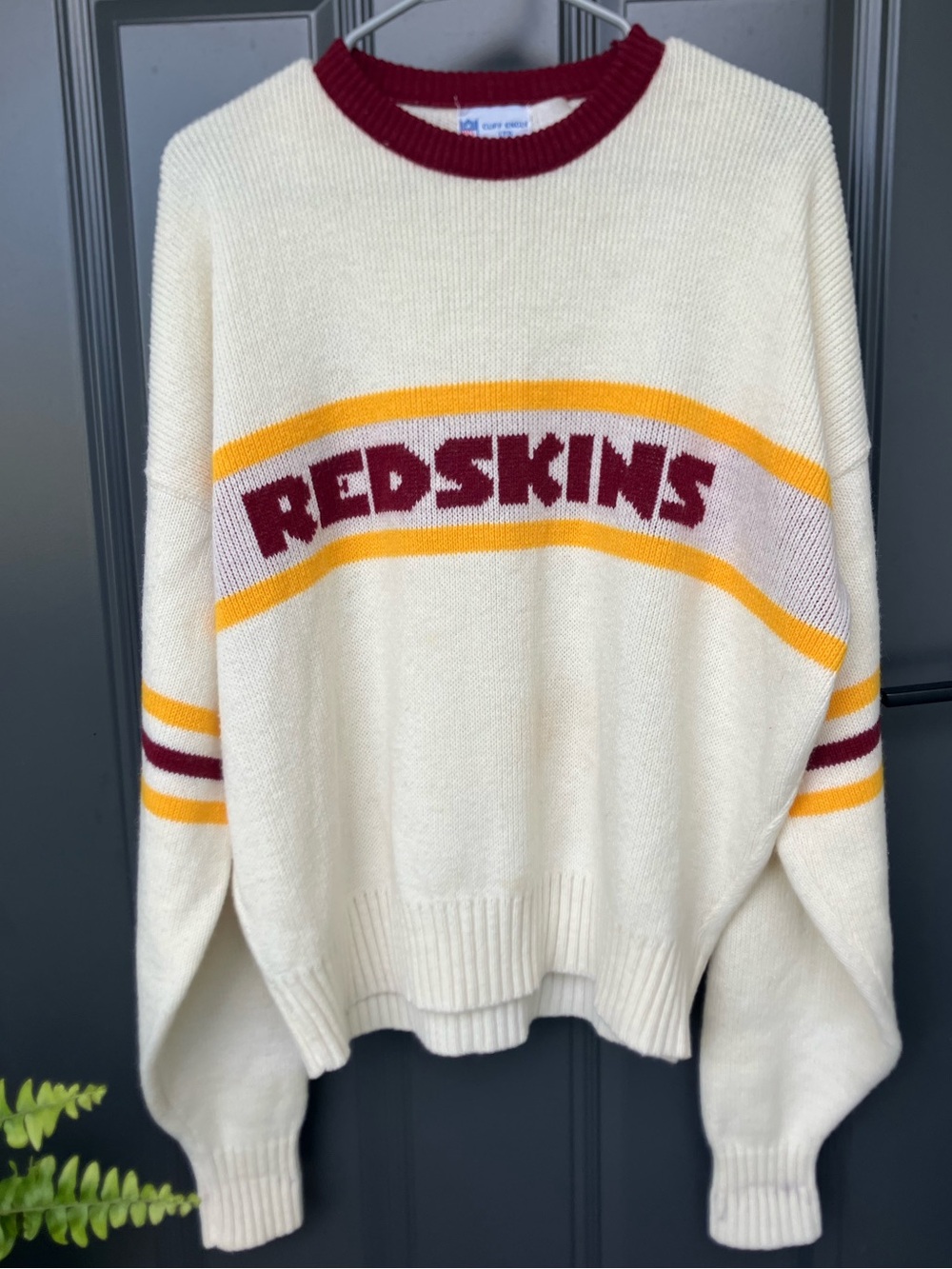 🔥 REDSKINS NFL Vintage 1980s Cliff Engle Sweater Size XL Wool Blend Washington